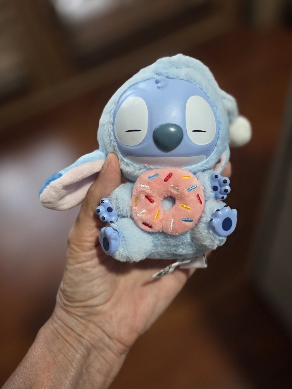 Blue Plush Bunny with Pink Donut - Brand: